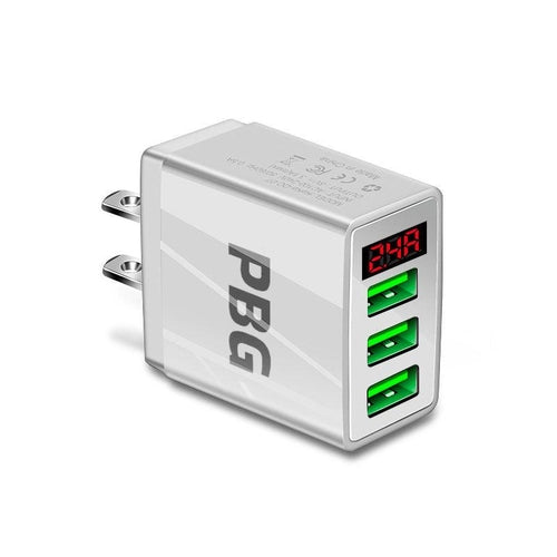 PBG 3 Port Wall Charger with LED Voltage Display Charge 3 Devices at