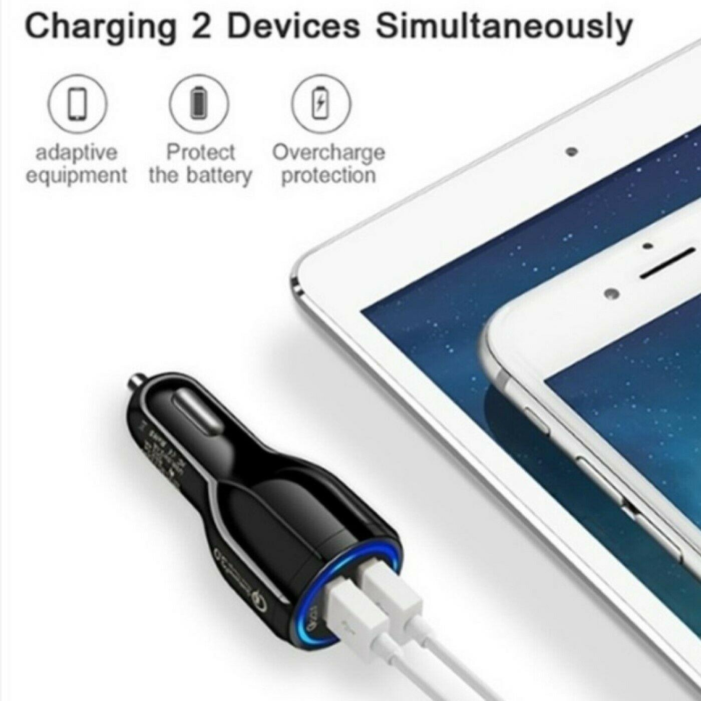 2 Pack PBG 2 Port USB Fast Car Charger Adapter For Devices