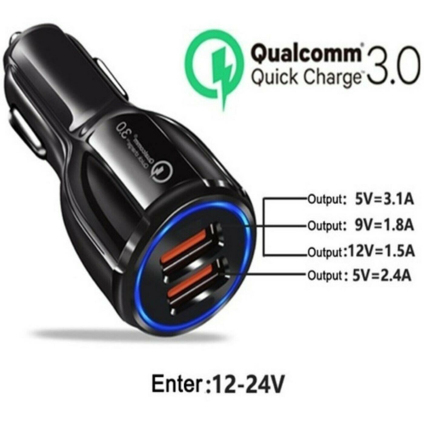 2 Pack PBG 2 Port USB Fast Car Charger Adapter For Devices