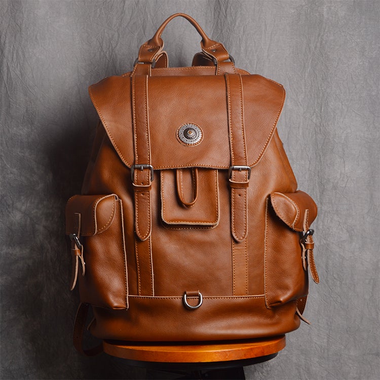 Large Leather Backpack Handmade Vintage Men Travel Backpack  NP03