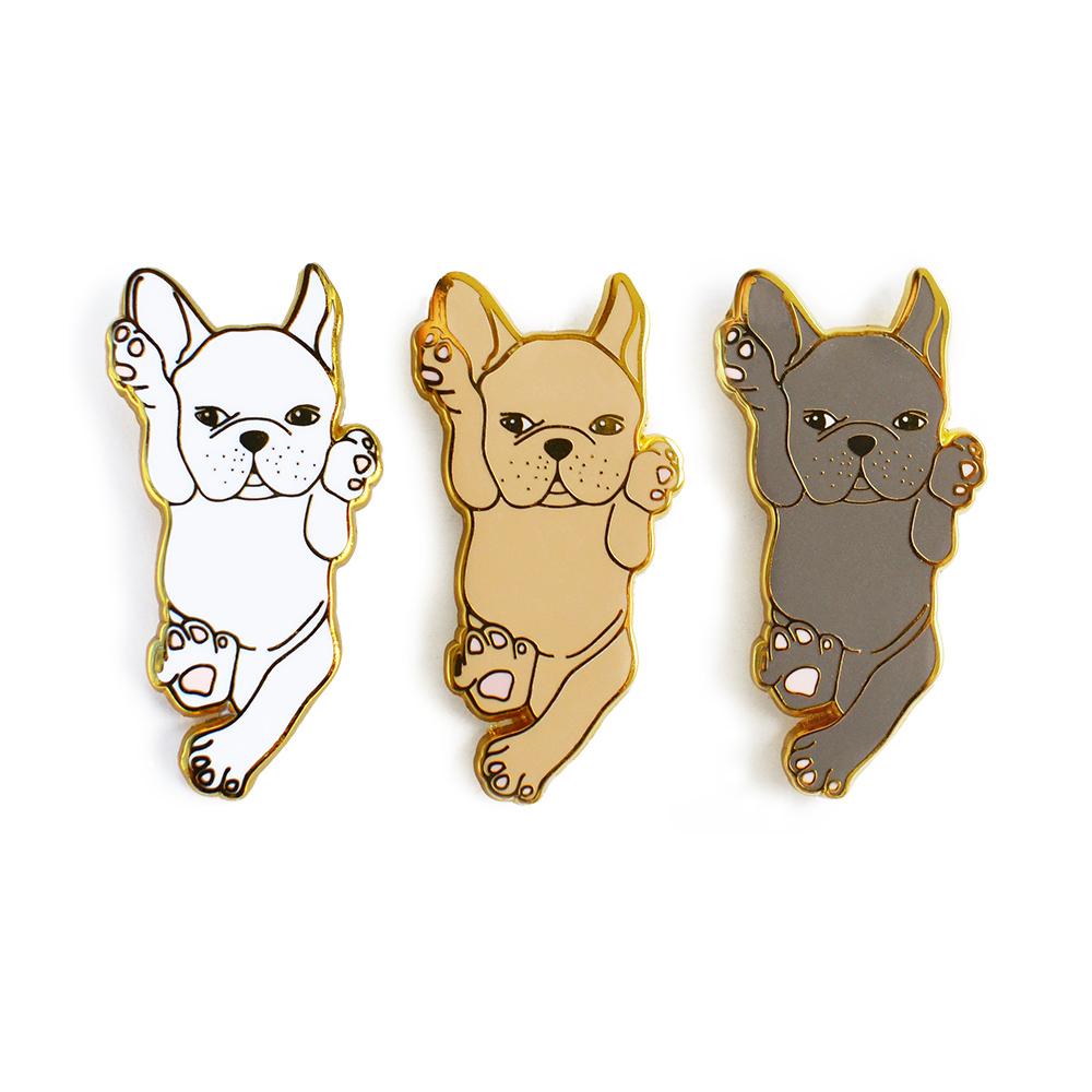 French Bulldog Enamel Pin - White