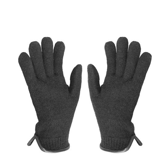 tittimitti® 100% Virgin Wool Unisex Gloves with Genuine Leather Trim.
