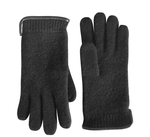 tittimitti® 100% Virgin Wool Unisex Gloves with Genuine Leather Trim.